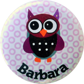Name badge owl violet